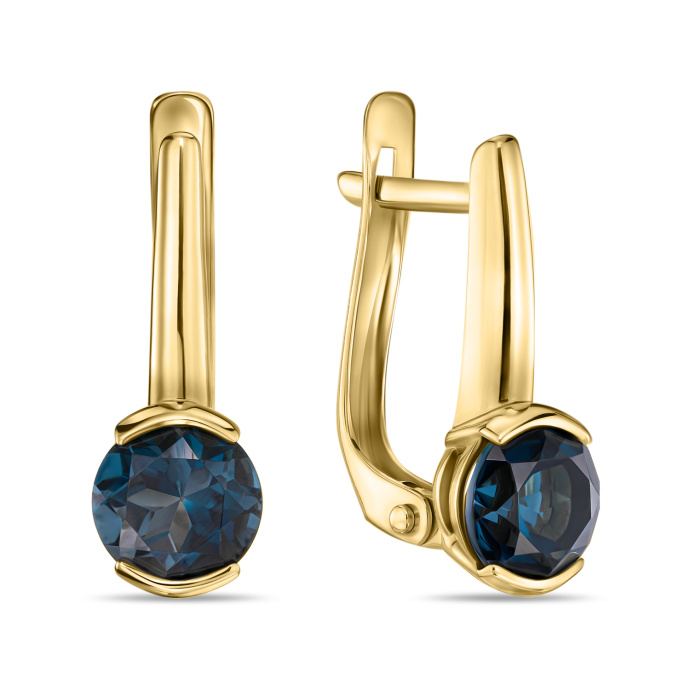 Серьги с лондон топазом - фото 1