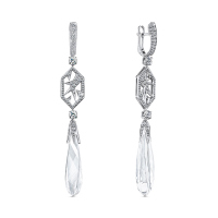 Серьги с бриллиантами и горный хрустальами - фото 1