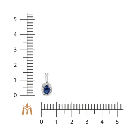Подвеска с бриллиантами и сапфиром