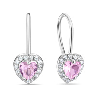 Серьги с кварцем и фианитами - фото 1 Серьги с кварцем и фианитами - фото 1