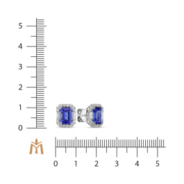 Серьги с бриллиантами и танзанитами