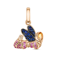 Подвеска с цитрином, сапфирами и цветными сапфирами - фото 1