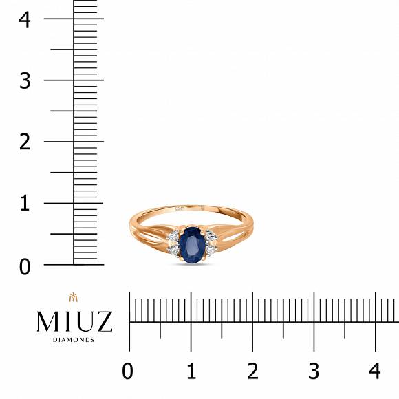 Кольцо с бриллиантами и сапфиром R01-33637-SA - Фото 2