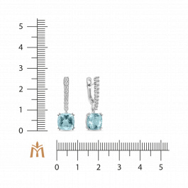Серьги с аквамаринами и бриллиантами
