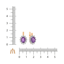 Серьги с аметистами и бриллиантами