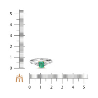 Кольцо с бриллиантами и изумрудом - фото 2