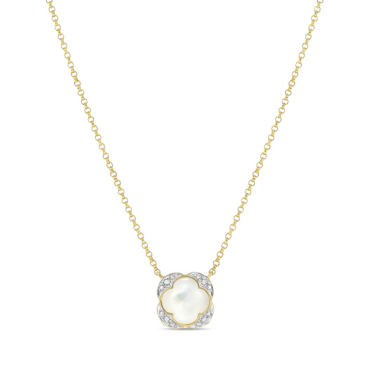 Колье с бриллиантами и перламутром