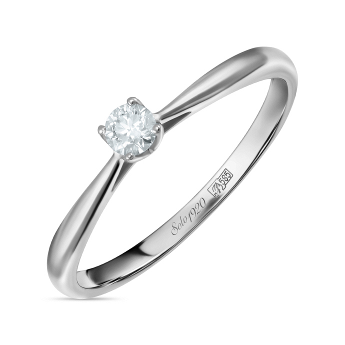 Кольцо с бриллиантом - фото 1