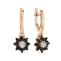 Серьги с бриллиантами и цветными сапфирами - фото 1