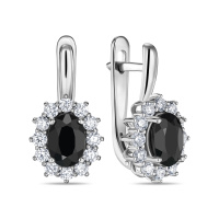 Серьги с бриллиантами и цветными сапфирами - фото 1