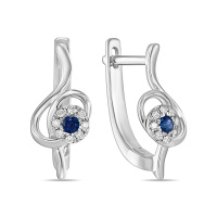 Серьги с сапфирами и бриллиантами - фото 1