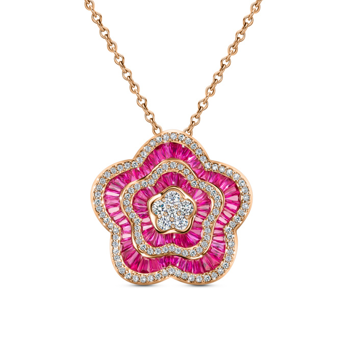 Колье с бриллиантами и рубинами - фото 2