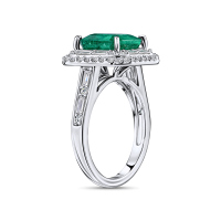 Кольцо с бриллиантами и изумрудом - фото 2