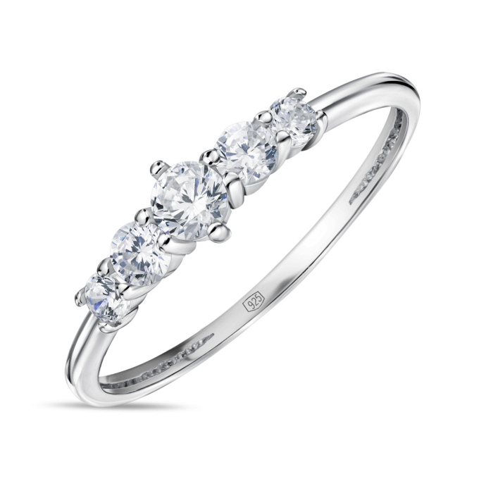 Кольцо с фианитами - фото 1