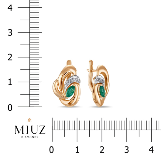 Серьги с бриллиантами и изумрудами