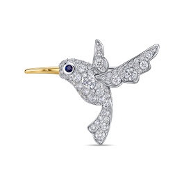 Брошь с сапфиром и бриллиантом