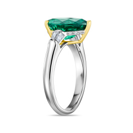 Кольцо с бриллиантом и изумрудом