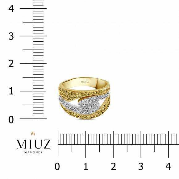 Кольцо с бриллиантами и цветными бриллиантами R01-CL-33836-C05 - Фото 2