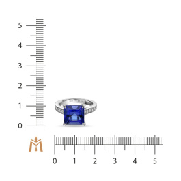 Кольцо с бриллиантами и танзанитом