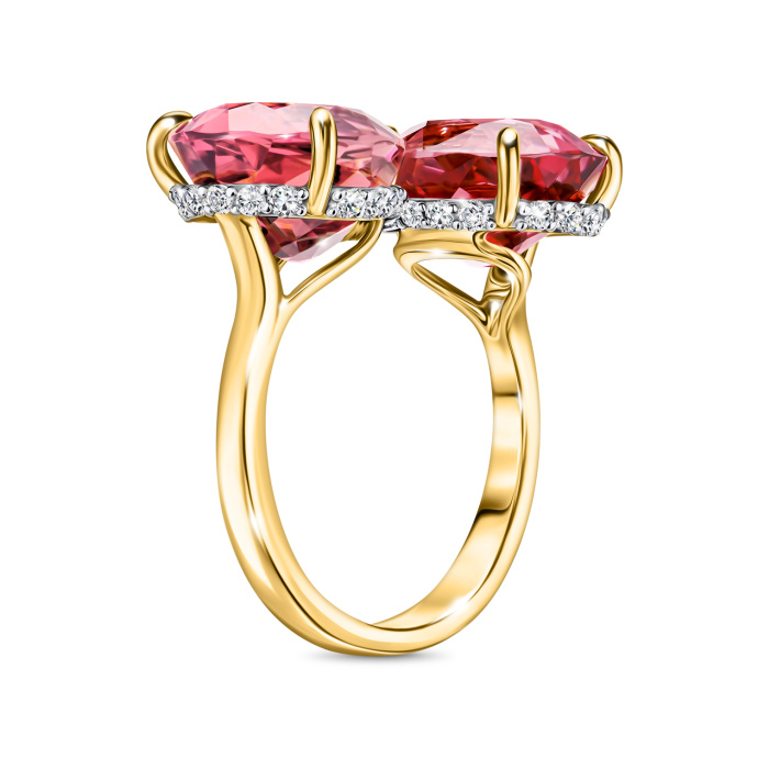 Кольцо с бриллиантом и турмалинами - фото 2 Кольцо с бриллиантом и турмалинами - фото 2