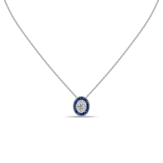 Колье с бриллиантами и сапфирами