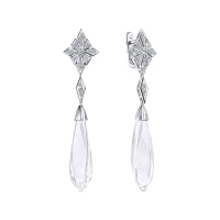 Серьги с бриллиантами и горным хрусталем - фото 1