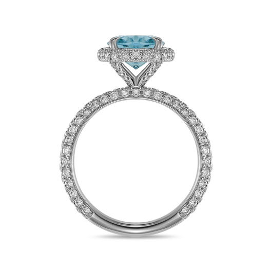 Кольцо с аквамарином и бриллиантами