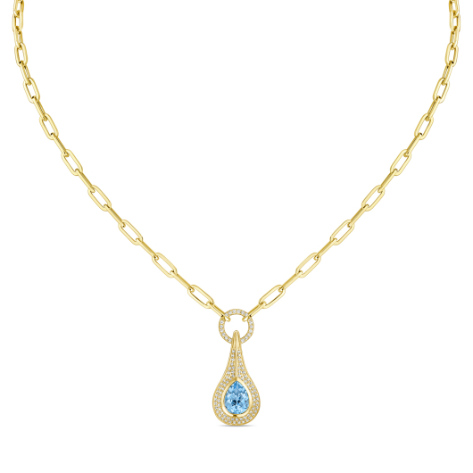 Колье с бриллиантами и топазом