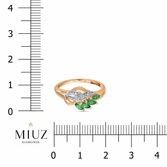 Кольцо с бриллиантами и изумрудами R4150-D-LRP27413E - Фото 2