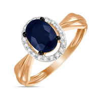 Кольцо с бриллиантами и цветными сапфирами - фото 1