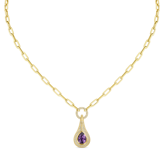 Колье с бриллиантами и аметистом