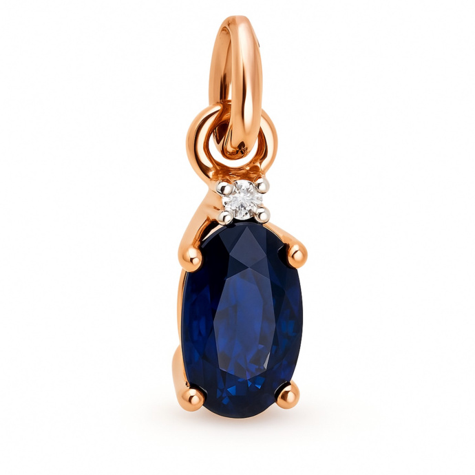 Подвеска с бриллиантом и сапфиром - фото 1 Подвеска с бриллиантом и сапфиром - фото 1