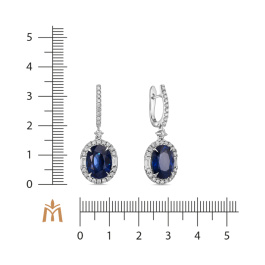 Серьги с бриллиантами и сапфирами