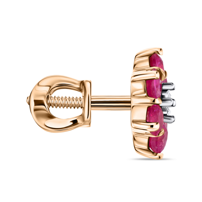 Серьги с рубинами и бриллиантами - фото 2