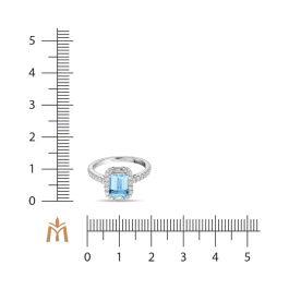 Кольцо с аквамарином и бриллиантами
