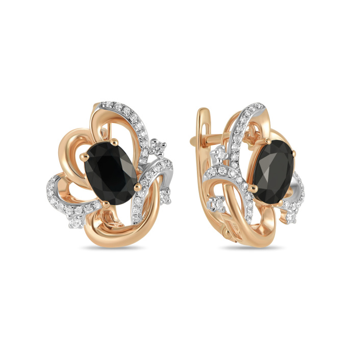 Серьги с сапфирами и бриллиантами - фото 1 Серьги с сапфирами и бриллиантами - фото 1