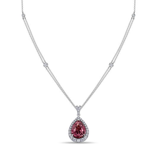 Колье с бриллиантами и турмалином