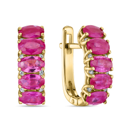 Серьги с бриллиантами и рубинами