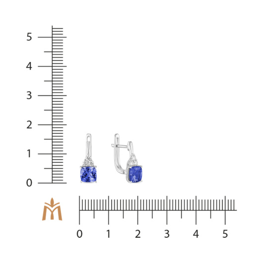 Серьги с бриллиантами и танзанитами
