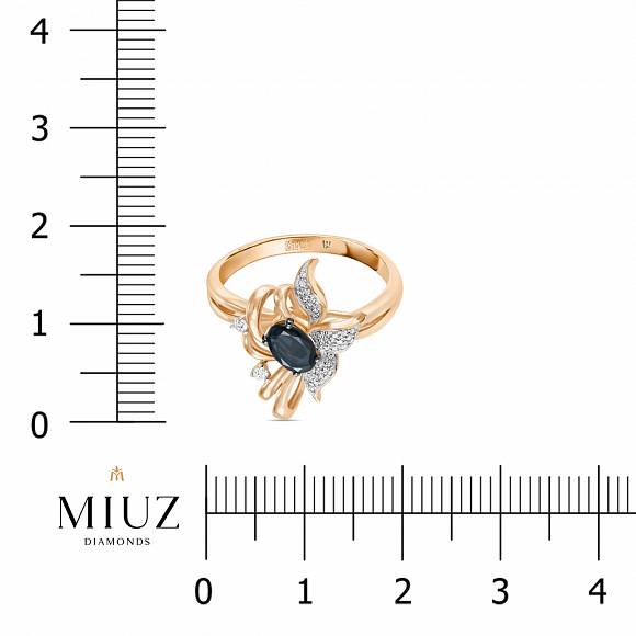 Кольцо с бриллиантами и сапфиром R2017-R306177SAP - Фото 2