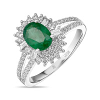 Кольцо с бриллиантами и изумрудом - фото 1 Кольцо с бриллиантами и изумрудом - фото 1