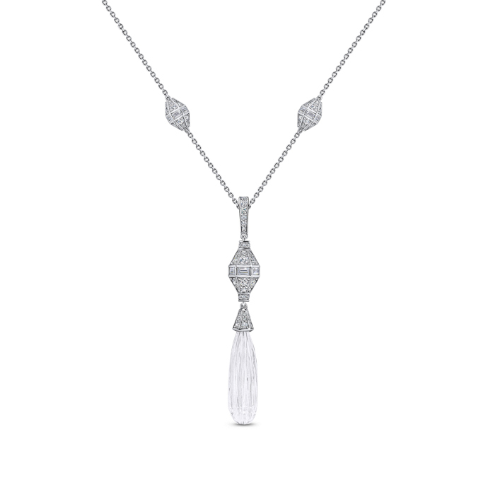 Колье с бриллиантами и горным хрусталем - фото 1