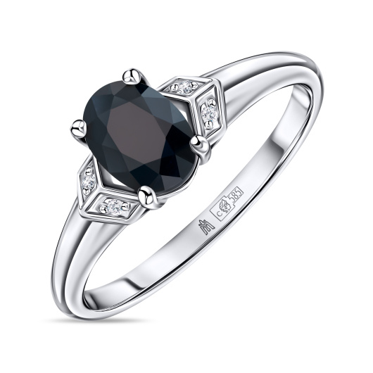 Кольцо с бриллиантами и цветными сапфирами