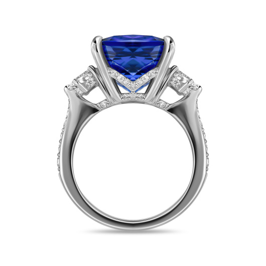 Кольцо с бриллиантами и танзанитом