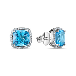 Серьги с топазами и бриллиантами