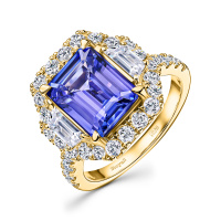 Кольцо с бриллиантами и танзанитом - фото 1 Кольцо с бриллиантами и танзанитом - фото 1