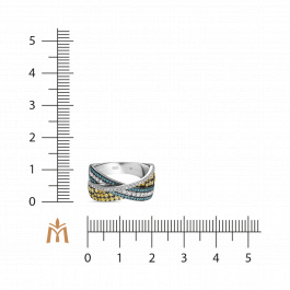 Кольцо с цветными бриллиантами и бриллиантами