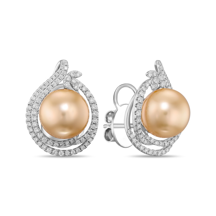 Серьги с бриллиантами и жемчугом - фото 1 Серьги с бриллиантами и жемчугом - фото 1