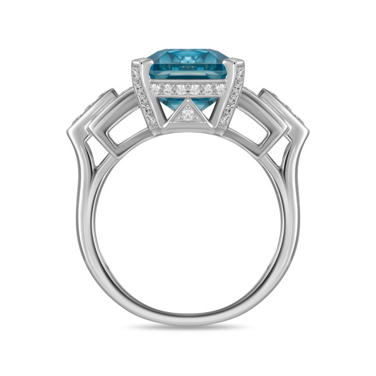 Кольцо с бриллиантами и цирконом