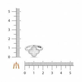 Кольцо с бриллиантами и перламутром